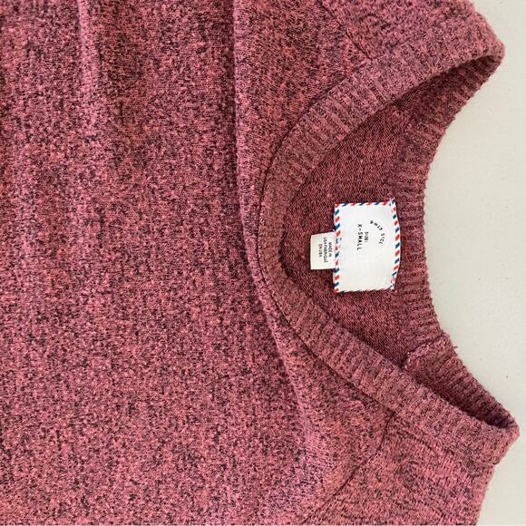 Anthropologie Postage Stamp Long-Sleeved Rose Pink Ruffle Hem Sweater XS - Picture 5 of 9